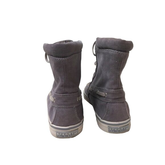 Sperry Topsider High Top Ankle Boot Shoe Womens 6.5 Gray Corduroy - Picture 4 of 9